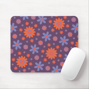 Tapis De Souris Joyeuses Fleurs Rétro mignonnes les années 70 Hipp