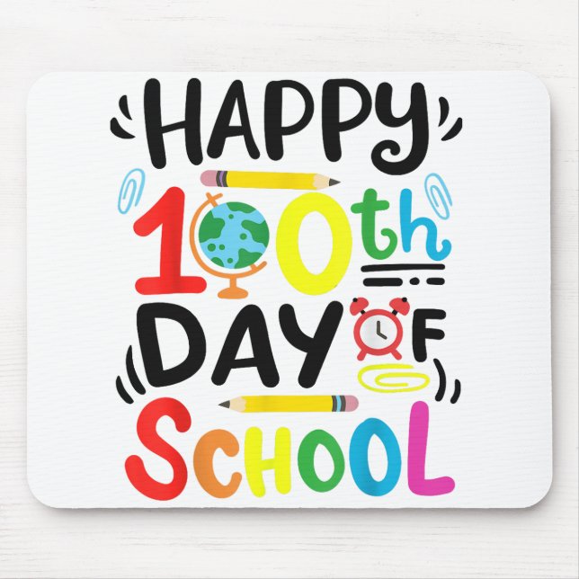 Tapis De Souris Joyeux 100e jour de l'école 100 jours de l'enseign (Devant)