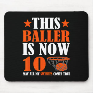 Tapis De Souris Joyeux 10e anniversaire 10 ans Basketball 10e Bi