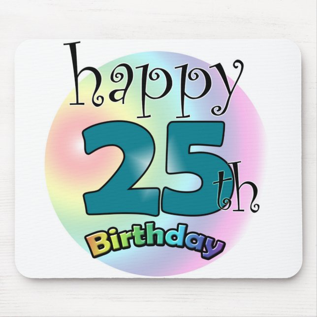 Tapis De Souris Joyeux 25ème anniversaire (blauw) (Devant)