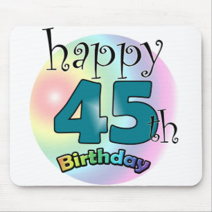 Tapis De Souris Joyeux 45ème anniversaire (blauw)