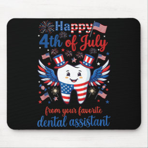 Tapis De Souris Joyeux 4 juillet Assistante dentaire préférée