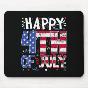 Tapis De Souris Joyeux 4 juillet Fête patriotique américaine Drape