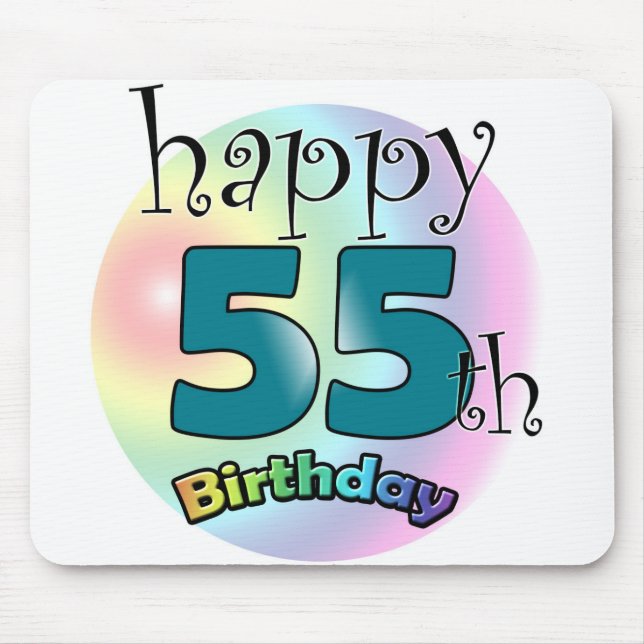 Tapis De Souris Joyeux 55ème anniversaire (blauw) (Devant)