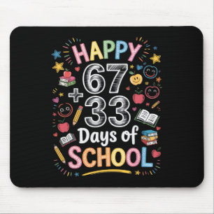 Tapis De Souris Joyeux 67+33 Jours D'école Math 100 Jours Plus Int