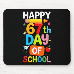 Tapis De Souris Joyeux 67e jour d'école Enseignant Enfants Six Sep