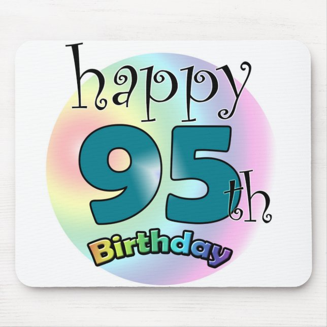 Tapis De Souris Joyeux 95ème anniversaire (blauw) (Devant)