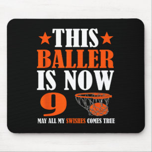 Tapis De Souris Joyeux 9e anniversaire Basketball 9e anniversaire