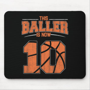 Tapis De Souris Joyeux anniversaire 10e 10 ans Basketball Garçons 