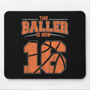 Tapis De Souris Joyeux anniversaire 16 ans garçons de basket-ball