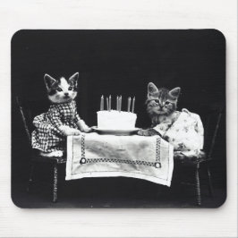 Tapis De Souris Joyeux anniversaire à Meow | Kitties avec gâteau