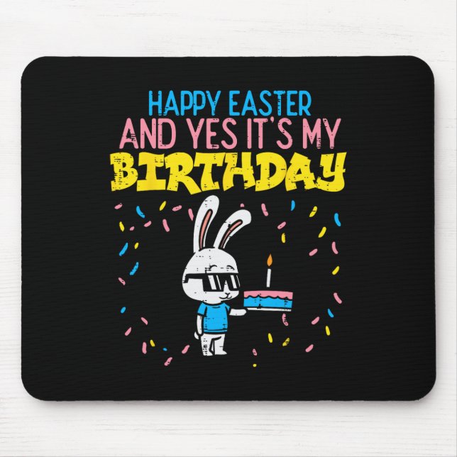 Tapis De Souris Joyeux Anniversaire de Pâques Bunny Cake Anniversa (Devant)