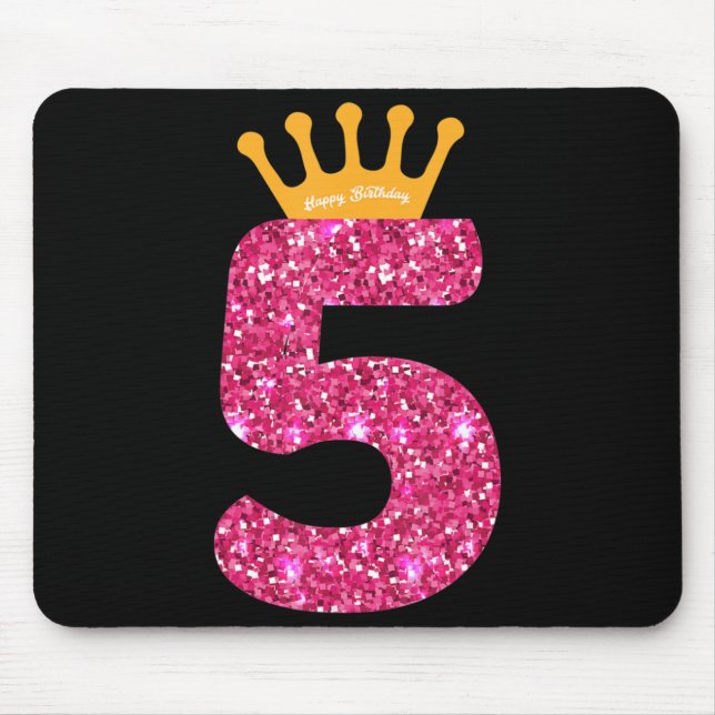 Tapis De Souris Joyeux anniversaire, Filles 5e fête 5 ans Annivers (Devant)