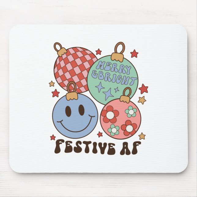 Tapis De Souris Joyeux cadeau de Noël et Festif lumineux AF (Devant)