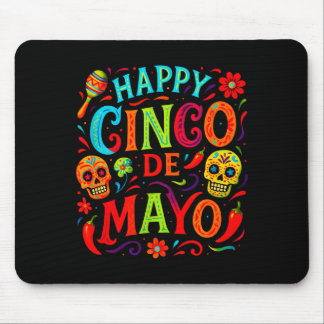 Tapis De Souris Joyeux cinco de mayo - crânes de fête mexicaine pa