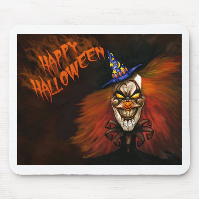Tapis De Souris Joyeux Clown effrayant d'Halloween (Devant)