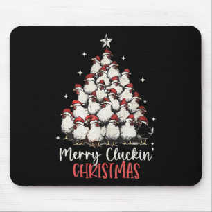 Tapis De Souris Joyeux Cluckin Noël Drôle Poulets de Noël F