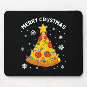 Tapis De Souris Joyeux Crustmas Pizza Arbre de Noël Joyeux Noël