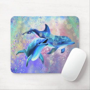Tapis De Souris Joyeux Dolphin Couple Souris - Famille
