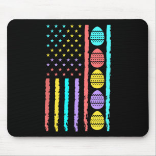 Tapis De Souris Joyeux Drapeau de Pâques chasse aux oeufs Patrioti