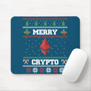 Tapis De Souris Joyeux Ethereum de Crypto Sweat de Noël moche