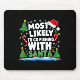 Tapis De Souris Joyeux Fish Noël Drôle de Père Noël Poisson Bigfoo