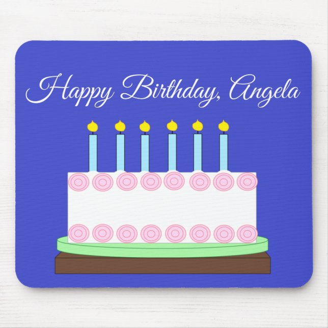 Tapis De Souris Joyeux gâteau vanille d'anniversaire (Devant)
