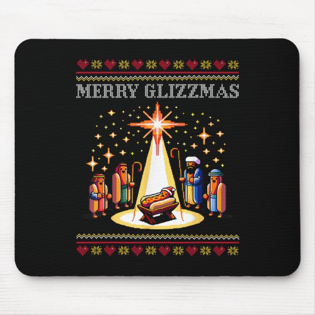 Tapis De Souris Joyeux Glizzmas Tacky Funny Joyeux Chien chaud de  (Devant)