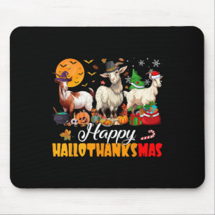 Tapis De Souris Joyeux Hallothanksmas Chèvre Halloween Action de g