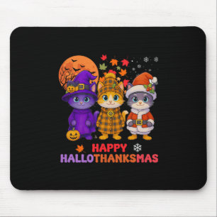 Tapis De Souris Joyeux Hallothanksmas Drôle Halloween Thanksgiving