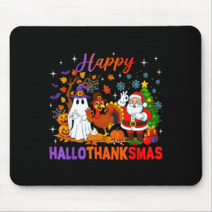 Tapis De Souris Joyeux Hallothanksmas Halloween Thanksgiving 67 No