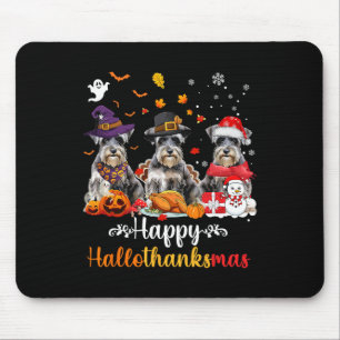 Tapis De Souris Joyeux Hallothanksmas Schnauzer Chien Halloween Ch