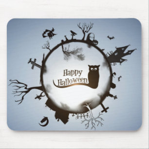 Tapis De Souris Joyeux Halloween Éffrayant Thème