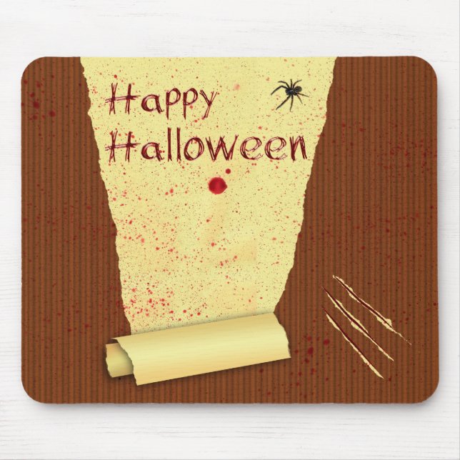 Tapis De Souris Joyeux Halloween Fond d'écran Sanglant (Devant)
