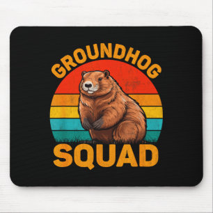 Tapis De Souris Joyeux jour de la marmotte de la fête drôle équipe