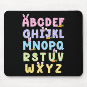 Tapis De Souris Joyeux Jour de Pâques Alphabet Abcs Elemeno Pour E