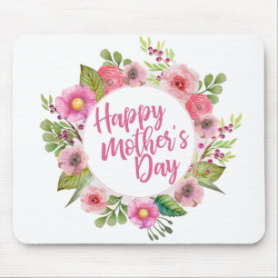 Tapis De Souris Joyeux Joyeux Fête des Mères Floral   Mousepad