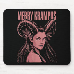 Tapis De Souris Joyeux Krampus Ironique Lilith Noël Sombre Féminin