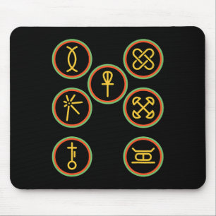 Tapis De Souris Joyeux Kwanzaa Kinara-sept Badges Principes De Kw