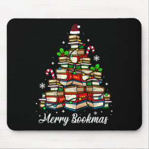 Tapis De Souris Joyeux livres de Noël Arbre de Noël Lover Sant