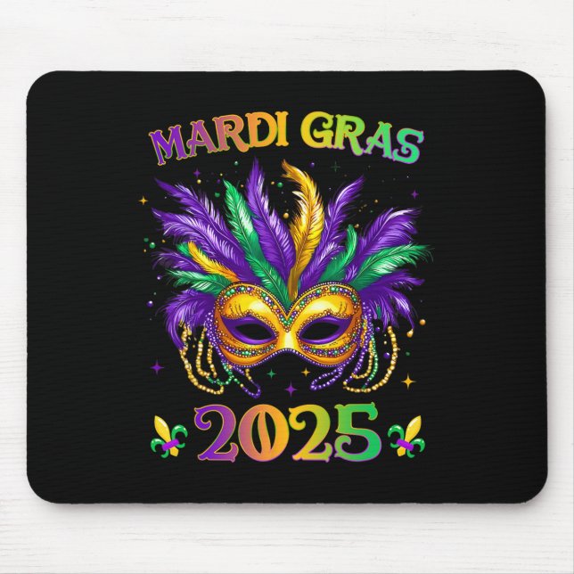 Tapis De Souris Joyeux Mardi Gras Carnaval Mardi Gras Mask 2025 Je (Devant)