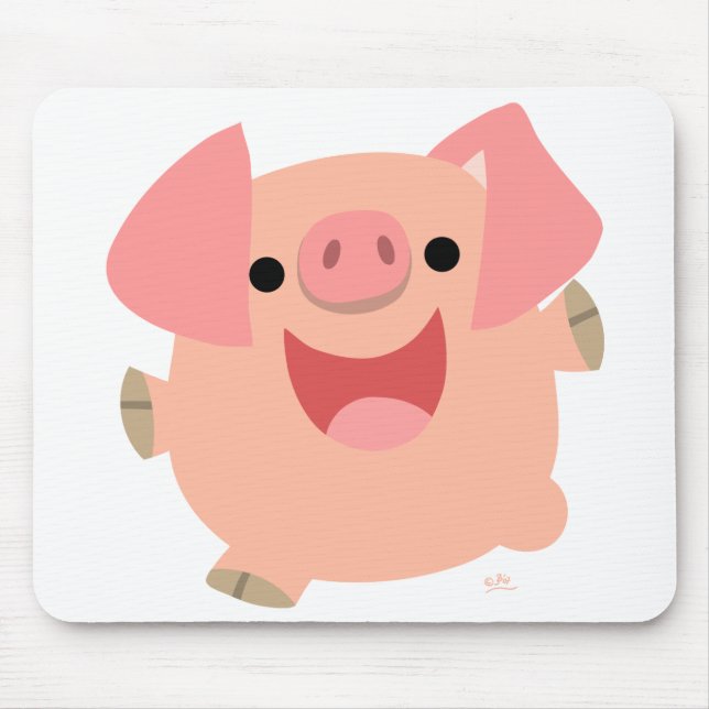 Tapis De Souris Joyeux mousepad de porc de bande dessinée (Devant)
