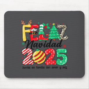 Tapis De Souris Joyeux Noël 2025 Noël espagnol Famille mexicaine