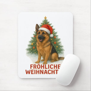 Tapis De Souris Joyeux Noël berger allemand chien de Noël