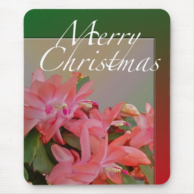 Tapis De Souris Joyeux Noël Cactus Fleurs (Devant)