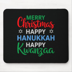 Tapis De Souris Joyeux Noël Joyeux Hanoukka Joyeux Kwanzaa 16