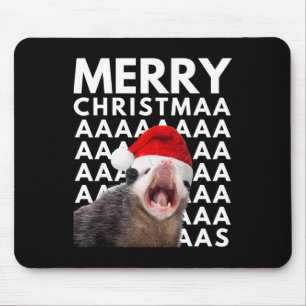 Tapis De Souris Joyeux Noël Opossum Criant Amusement Hommes Femmes