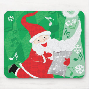 Tapis De Souris Joyeux Noël, Père Noël chantant et dansant