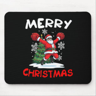 Tapis De Souris Joyeux Noël Père Noël jouant cheerleading amant
