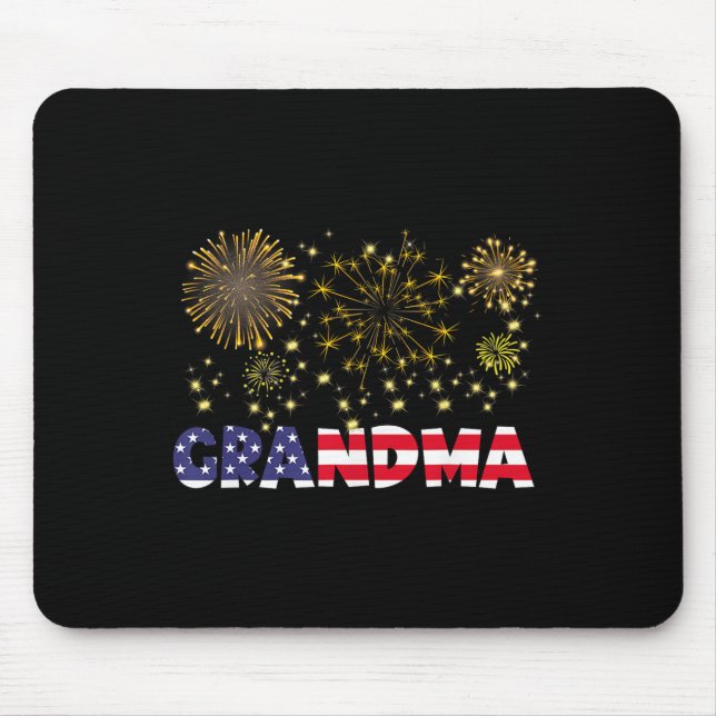 Tapis De Souris Joyeux Nouvel An 2025 Grandma American Flag Family (Devant)